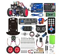OSOYOO Model-3 V2.0 DIY Robot Car Kit for Arduino - Basic Board for UNO R3, Motor Shield, Line Tracking, Ultrasonic Sensor, Bluetooth, IR Remote Control - Battery and Charger Included
