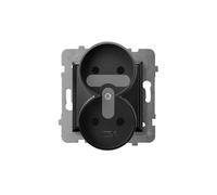 Ospel GP-2UR/m/33 - Toma de Corriente (IP20, 16 A, 71 mm, 45 mm, 71 mm), Color Negro
