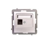 Ospel GPK-1G/K/m/18 - Toma de corriente (IP20, 71 mm, 33 mm, 71 mm, 58,5 g), color plateado