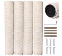 OSPNIEEK Paquete de 4 postes rascadores M8 de 15.7 pulgadas, cuerda de sisal natural, repuesto para rascador de árbol de gatito con tornillos, piezas de poste de cáñamo para gatos de interior