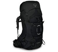 Osprey Aether Mochilas de senderismo para hombres - Correas de hombro y cinturón Fit-on-the-Fly personalizables & Torso ajustable - Cubierta para lluvia incluida, Black, L/XL, 65 L