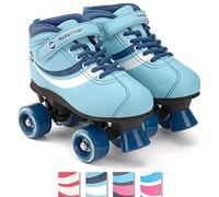 Osprey Disco Quad Patines para Adultos y niños, Botas de Rodillo Retro con rodamientos ABEC 7, Reino Unido Niño 13/EU 32, Azul