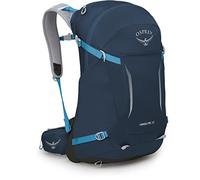 Osprey Hikelite Mochilas de senderismo unisex - Ligera - Suspensión AirSpeed - Cubierta para lluvia incluida, Atlas Blue, M/L, 32 L