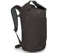 Osprey Transporter Serie de viaje - Tecnología Nanotough - Tejido ligero y resistente - Nylon de alta tenacidad - Duffel - Equipaje con ruedas - Roll Top Pack, Raven Black/Black, Impermeable, 30 L