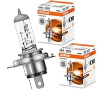 Osram 64193 P43t - Juego de 2 bombillas halógenas para coche (H4, 12 V, 60/55 W)