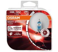 OSRAM NIGHT BREAKER LASER H8, +150% más de luz, lámpara halógena para faros, 64212NL-HCB, coche de 12 V, caja dúo (2 lámparas)
