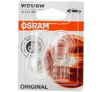 Osram 7515-02B Original Line W21/5W Lámpara Halógena Auxiliar, 12V, 21/5W, Casquillo W3X16Q, Embalaje Blister Doble