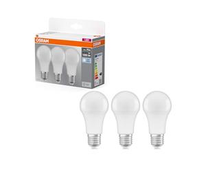 Osram 819573 Bombilla LED E27, 10W, Blanco, 3 Unidades | LED Base Classic A 75, LED Lamps, blanco, 60 mm dia, 10000 h, Paquete de 3