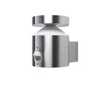 OSRAM Aplique de exterior cilíndrico ENDURA Style con sensor de 150 mm, 3000 K, 660 lm, 6 W, diseño moderno en acero inoxidable, IP44 para entradas y fachadas.