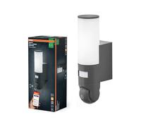 OSRAM Aplique de exterior SMART+ con cámara HD controlable, detector de movimiento y control WiFi, protección IP44, para entrada y terraza