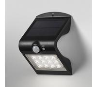 OSRAM Proyector solar ENDURA BUTTERFLY, negro, 1.5W, 200lm, sensor de movimiento y luz, luz exterior, batería recargable, ecológico, larga vida, fácil de instalar, IP65, 4000K.