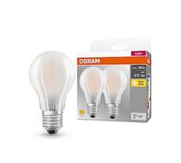 OSRAM BASE CLASSIC A GLFR 40 LED-Lampe mit Sockel E27, klassische Kolbenform, Doppelpack, 4W, 470lm, 2700K, warmweißes Licht, geringe Wärmeentwicklung, lange Lebensdauer, geringer Energieverbrauch