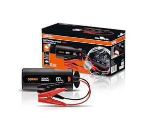 OSRAM BATTERYjumpstart 2000, arrancador de litio de 12 V, arrancador de batería, 2000 A, batería externa USB-C, para motores de gasolina de hasta 8 L y motores diésel de hasta 4 L.