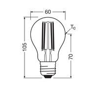 OSRAM bombilla convencional E27 3.8W Filamento 4,000K 806lm 2-pack