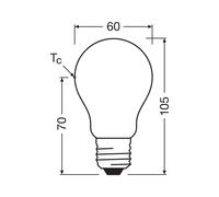OSRAM bombilla convencional LED mate E27 2.2W 2700K 470lm atenuable