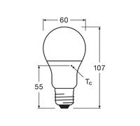 OSRAM bombilla convencional LED opal E27 8W 827 pack de 6 unidades True
