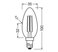 OSRAM bombilla LED con filamento E14 3.8W 4000K 806lm EC:EPREL:1864218
