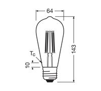 OSRAM bombilla LED con filamento Edison E27 2.2W 4,000K True