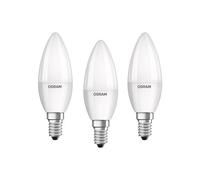 Osram Bombilla LED E14 BASE Classic B 40 - 4,9 W - 40 W equivalente a incandescente, bombilla LED vela/mate, blanco cálido - 2700 K, paquete de 3