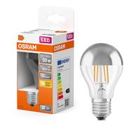 Osram Bombilla LED E27 | Pera A60 | Filamento | Espejo superior | Plateada | 2700K | 6,5 W (50 W)