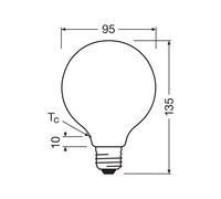 OSRAM Bombilla LED Globo G95 E27 5W mate 2.700K EC:EPREL:1902989