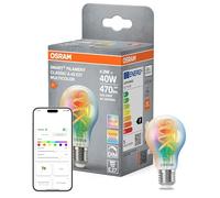 OSRAM Bombilla LED SMART+, forma de bombilla A40 RGBW E27, filamento, Matter-ready, controlable mediante aplicación, multicolor, conexión WiFi, 2700-6500 K