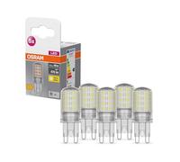 OSRAM Bombilla LED Star PIN para base G9, vidrio transparente, blanco cálido (2700 K), 470 lúmenes, reemplazo de la tradicional de repuesto de 40 W, bombillas, no regulables, paquete de 5