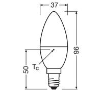 OSRAM bombilla LED vela opal E14 4.9W 827 paquete de 3 True