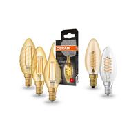 OSRAM bombilla vela con filamento LED Vintage 1906, E14 4W 824 oro
