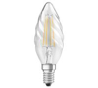 OSRAM bombilla vela LED E14 4W 827 claro girado EC:EPREL:523063
