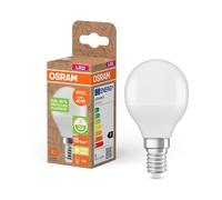 OSRAM Bombillas LED E14,LED Star P40 Reciclaje 4,9W, 2700K blanco cálido, mate, 470 lm, 40% plástico reciclado, reemplaza bombillas tradicionales de 40W, Paquete de 6