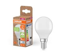 OSRAM Bombillas LED E14,LED Star P40 Reciclaje 4,9W, 4000K blanco frío, mate, 470 lm, 40% plástico reciclado, reemplaza bombillas tradicionales de 40W
