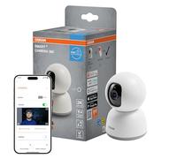 Osram Cámara SMART+ 4MP 2K Pan‑Tilt WiFi – Visión nocturna 7m, audio bidireccional, Alexa, blanca