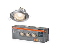 OSRAM Conjunto de Focos Empotrados GU10, 4.5W 2700K blanco cálido, giratorio, Níquel Satinado de Aluminio, GU10 incluido