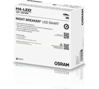 Osram H4 Night Breaker LED Smart + 330% StVZO, Bombilla LED Coche - Juego profesional de taller (2 unidades)