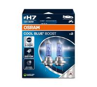 OSRAM COOL BLUE® BOOST, H7, lámparas halógenas para faros delanteros, hasta 5500K, caja plegable colgante (2 lámparas), solo para uso todoterreno