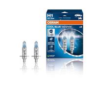 OSRAM COOL BLUE INTENSE H1, +100% más de brillo, hasta 5000 K, lámpara de faro halógena, aspecto LED, caja dúo (2 lámparas)