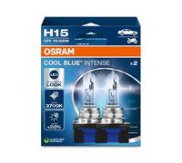 OSRAM Lámpara halógena Cool Blue Intense H15 64176CBN-2HB 3.700K 55/15W Pack 10 +20% más brillo