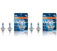 OSRAM COOL BLUE INTENSE H4, +100% más de brillo, hasta 5.000K, lámpara de faro halógena, aspecto LED, caja plegable colgante (2 lámparas) (Paquete de 2)