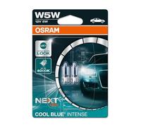 OSRAM COOL BLUE INTENSE W5W, hasta 4.000 K, lámpara de señalización halógena, blister doble (2 lámparas)