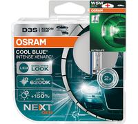 OSRAM XENARC COOL BLUE INTENSE D3S, +150% más de brillo, hasta 6.200K, lámpara de xenón para faros delanteros, aspecto LED, caja dúo (2 lámparas)