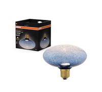 OSRAM DECOR FLAT LED Glaslampe Crackle, Flach Ø150mm, Blau, E27, 3,5W, 300lm, 2700K, warmweiß, IP20, Vintage-Look