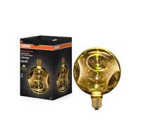 OSRAM DECOR FLAT LED Glaslampe Elektro Retro, Mittel Ø150mm, Gold, E27, 3,5W, 300lm, 2700K, warmweiß, Elektroball