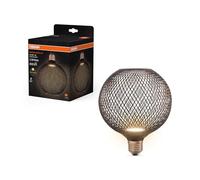 OSRAM DECOR LED FLAT GLOBE ist eine flache runde Lampe mit 3.5W, 300lm/2700K, in Warmweiß 827, frosted, aus Kunststoff in Schwarz, mit E27 Schraubgewinde, nicht dimmbar, 125 mm Durchmesser.
