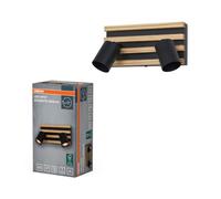 OSRAM decoración negra/madera, acero y madera de pino, GU10 | LED Spot Acoustic, Spot lights and ceiling spots, Negro/Imitación madera, , Paquete de 1