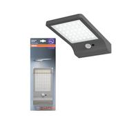 OSRAM Door LED Solar Sensor 4000K, luz solar LED, IP44, 3W, 320 lm, sensor de movimiento, batería solar, plata, montaje en pared