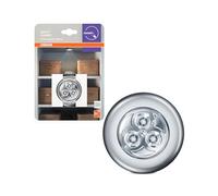 OSRAM DOT-it CLASSIC luz LED con pilas, plateada, de plástico, IP20, para armario, cocina y como luz nocturna