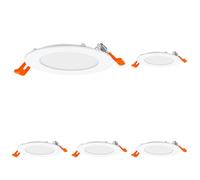 OSRAM Downlight Slim 120mm, luz LED empotrable, 8W, blanco cálido 3000K, 550 lúmenes, diseño plano, IP20, fácil instalación para salones y pasillos (Paquete de 5)