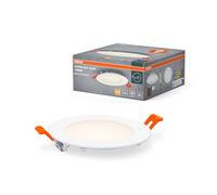 OSRAM Downlight Slim 120mm, luz LED empotrable, 8W, blanco cálido 3000K, 550 lúmenes, diseño plano, IP20, fácil instalación para salones y pasillos