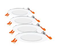 OSRAM Downlight Slim 120mm, luz LED empotrable, 8W, blanco frío 6500K, 550 lúmenes, diseño plano, IP20, fácil instalación para salones y cocinas (Paquete de 4)